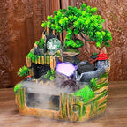 Tabletop Fountains Indoor Waterfall Fountain Indoor Water Fountains and Waterfalls with Light, Desk Fountain with Plant & Mist, Tabletop Fountains for Home Office Bedroom by Unknown