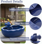 Solar Water Fountain, 11 inch Ceramic Koi Fountain, Blue Glazed Finish, Outdoor Solar Garden Fountain, Solar Powered Fountain for Garden, Tabletop, Balcony, Patio, Deck - Image 3