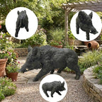 Large Wild Boar Garden Statue - 21.26" L x 12.2" H Faux Boar Sculpture, Realistic Resin Wildlife Figurine Ornament for Outdoor Decor, Yard Art Craft for Patio Lawn Porch - Image 3