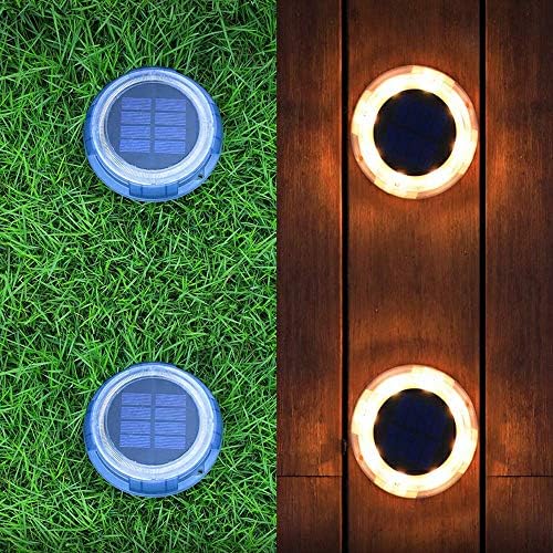 Solar Ground Lights, 12 Lamp Beads Led Solar Garden Lights Outdoor Waterproof for Landscape Lighting Lawn Pathway Yard Driveway In-Ground Disk Buried Lights,White Light - Image 4