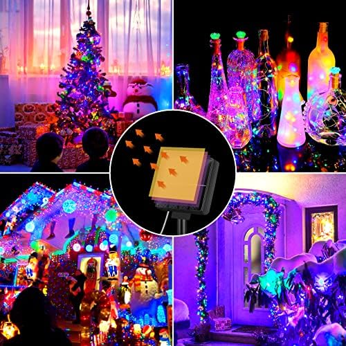 Brightever 4-Pack Solar String Lights Outdoor 288FT, Each 72FT 200 LED Solar Fairy Lights Waterproof, 8 Modes RGB Twinkle Lights for Christmas, Halloween, Party, Wedding Decorations(Multicolored) - Image 7