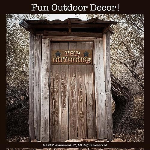 The Outhouse, 5.75 x 15.5 Inch METAL SIGN, Rustic Decor for Outdoor & Indoor Restrooms, Businesses, Garage or Yard, Gifts for Lumberjack, Logger, Sawyer, Dad, Grandpa, Bathroom Humor - Image 2