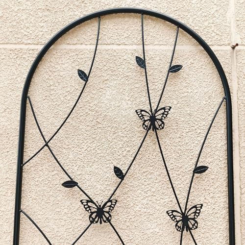 4 Pack Metal Garden Trellis 71" Tall Outdoor Climbing Plant Support for Roses, Flowers, Rustproof Durable Black Galvanized Tube, Lawn Garden Fence Decor Screen (4pcs, 71" H) - Image 5