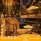 Ollny Outdoor String Lights, 100FT LED Patio Lights Waterproof Plug in - Image 6