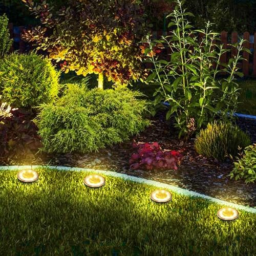Joomer 12 Pack 3.4inch Solar Ground Lights Outdoor Waterproof, Warm White - Image 6