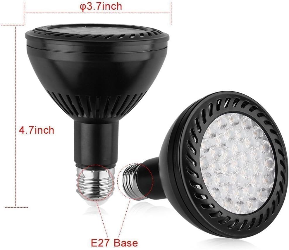 ele ELEOPTION Pack of 2pcs PAR30 LEDs Spot Light Bulb Spotlight 36W LED Bulbs Long Neck E26/E27 Base Lumen 3000K Warm White Light Bulbs 45 Degree Beam Angle - Image 2