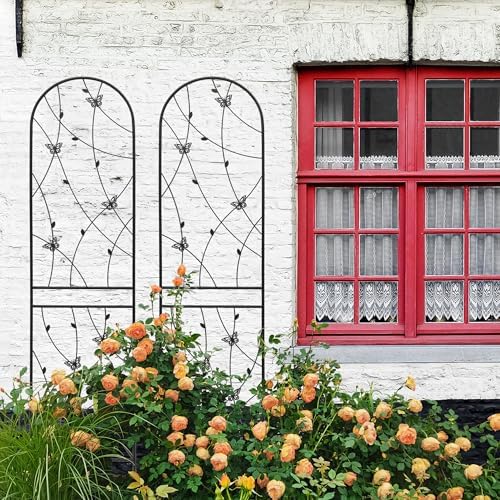 Garden Trellis for Climbing Plants Outdoor, 2-Pack 86" Metal Rustproof - Image 3