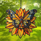 Sunflower Butterfly Acrylic Suncatcher - Image 3