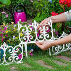 Sungmor Cast Iron Garden Edging, 10.6 Inches Tall 4 Pack Rustic White - Image 3