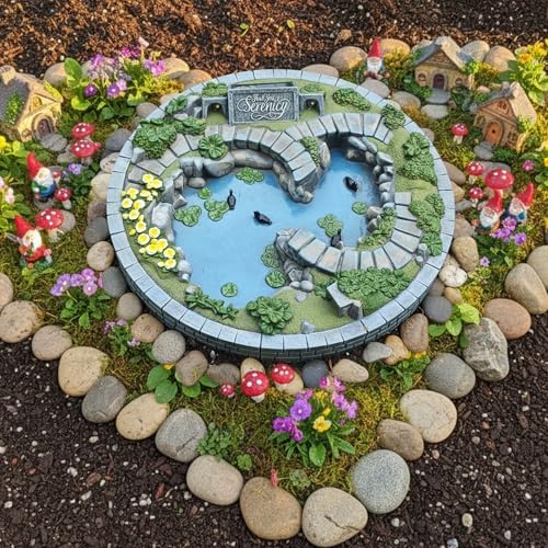 Kai Dream Fairy Garden Pond Decoration - Solar Miniature Fairy Garden Figurines & Accessories, Serenity Theme Outdoor Garden Ornament for Patio, Yard, Housewarming Gift - Image 5