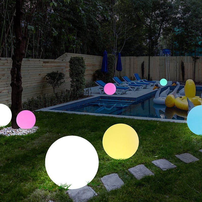 Solar Globe Light Outdoor w/Ground Stake, 12 Inch Solar Ball Light w/Remote - Image 2