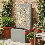 30.71" Modern Metal Leaf Cutout Outdoor Water Wall Fountain with LED Lights - Image 4