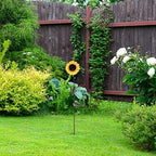 Flower Garden Stakes Metal Spring Yard Sign Decorative Sunflower Plant Stake Lawn Art Patio Decor Pathway Ornaments Indoor Outdoor Decoration (39" H) - Image 4