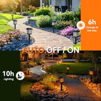 PEVOROS Solar Lights Outdoor,10 Pack Solar Torch Lights Garden Decor with Flickering Flame,Waterproof Solar-Powered Light Tiki Torches for Outside,Flame Torches for Garden Patio Path Yard Decorations - Image 4