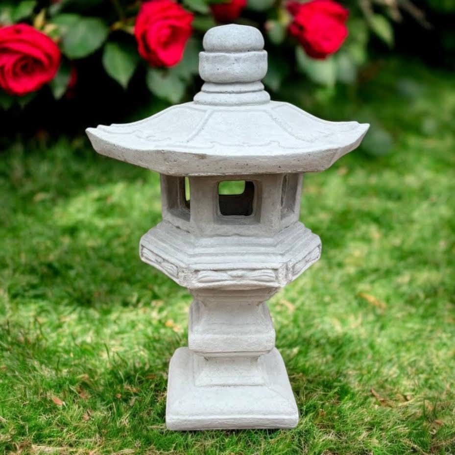 Yard Pagoda Figurine Concrete Outdoor Lantern Stone Backyard Pagoda Zen Garden Decoration Lawn Lantern Statue Japanese Style - Image 4