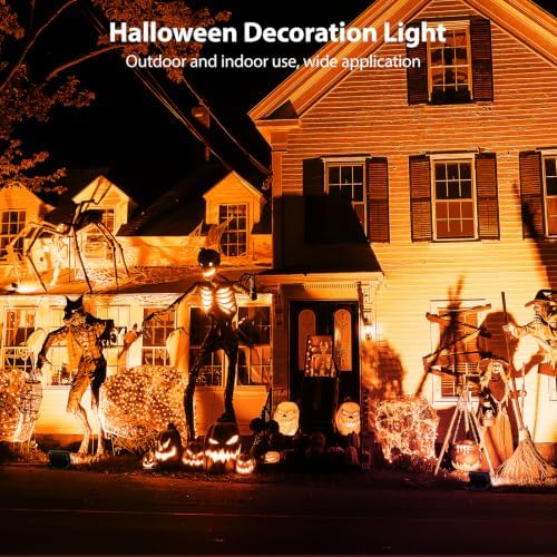 Onforu Orange Halloween Flood Lights, 30W Dusk to Dawn Floodlight 2 Pack LED Spot Lights Outdoor Decoration, Auto ON/Off Plug in Spotlights, IP65 Waterproof Uplighting Uplights for Party Garden - Image 4