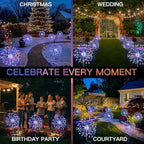 suddus Solar Garden Lights Outdoor Waterproof, Upgrade 2 Pack 150LED Solar Firework Lights, 8 Modes Starburst Fairy Light for Front Yard, Driveway, Bushes, Patio Christmas Decor (Multicolor) - Image 6
