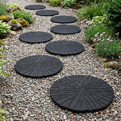 Nuanchu Lines 8 Pack Rubber Stepping Stones 17" - Image 4