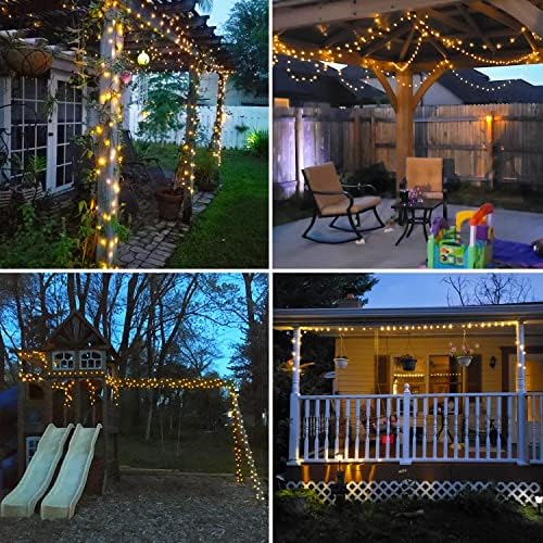 JMEXSUSS 4 Pack Solar Fairy Lights, 33ft 100LED String Lights Warm White - Image 4