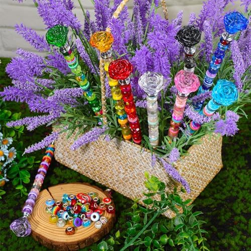 Tigeen 236 Pcs Garden Stake DIY Fairy Wand Plant Stake, Rose Flower - Image 3