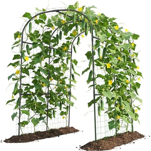 Tall Garden Arch Trellis for Climbing Plants, 83" H Metal Trellis Archway by UrGROWA