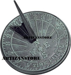 Cast Iron Numbers Sundial 8" inches Inches Home and Office Decor for Gifts - Image 2