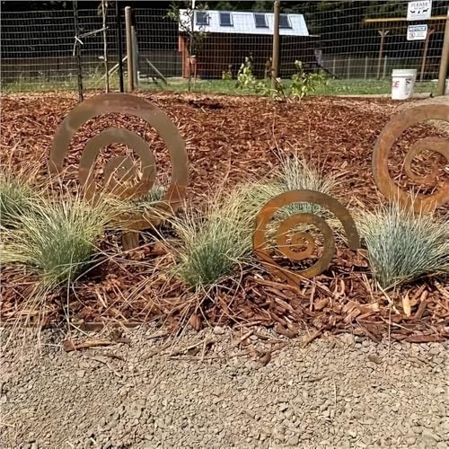 Vintage Spiral Garden Stake Set (2/3/5 pcs) - Rustic Metal Lawn Decor with Elegant Outdoor Decoration, Sturdy Ground Insertion for Farm, Patio, Wedding, Easy Installation(5PCS) - Image 4