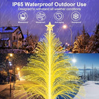 MRHEPHAESTUS Solar Christmas Decorations, 4 Pack 7 Color Changing Jellyfish Lights with 5 Layer Optical Fiber Solar Flower Lights for Outdoor Xmas Yard Garden Decor - Image 5