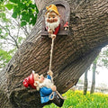 Resin Elves Statue,Dwarf Climbing Garden Sculpture,Gnome Tree Hugger Decor by CoolBoyWelcometovisit