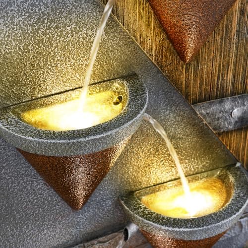 49.21" 4 Tiers Outdoor Water Fountain for Garden Patio with Lights - Image 4