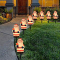GOOTHY 2 Sets Santa Christmas Pathway Lights, 7Ft C7 Outdoor Christmas String Lights with 8 Santa Claus Marker Stakes Light, Connectable Xmas Decorations Light for Patio Yard Driveway Garden Walkway by Goothy