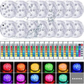 Hortsun 48 Pack Submersible LED Lights with Remote Waterproof Pool Underwater LED Light Battery Operated Bathtub 16 Color Changing Lamp for Tub Pool Pond Vase Aquarium Decoration by Hortsun