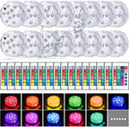 Hortsun 48 Pack Submersible LED Lights with Remote Waterproof Pool Underwater LED Light Battery Operated Bathtub 16 Color Changing Lamp for Tub Pool Pond Vase Aquarium Decoration by Hortsun