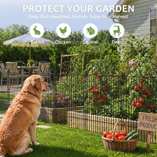 No Dig Garden Fence Outdoor for Yard, 5 Panels with Gate - Image 4