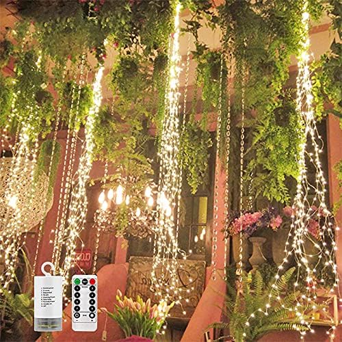 4 Pack 880 LED Battery Operated Firefly Bunch Lights, Remote Control Timer by SHUKAN