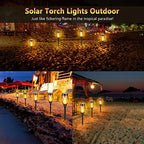 Solar Outdoor Lights IP65 Waterproof, 8Pack 12LED Solar Torch Lights with Flickering Flame for Christmas Decor, Mini Solar Landscape Lights for Yard Driveway Patio Deck - Image 5