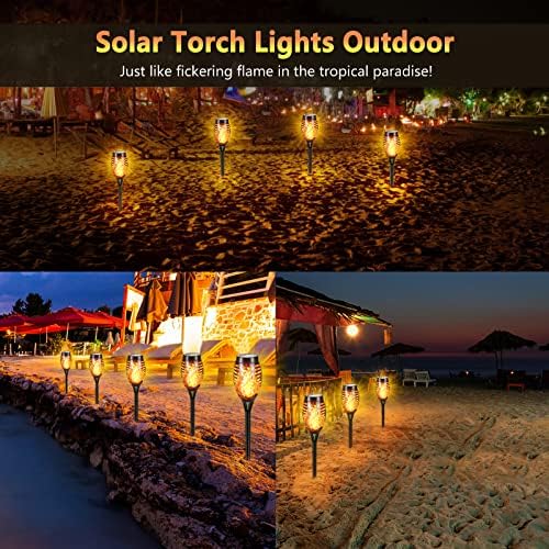 Solar Outdoor Lights IP65 Waterproof, 8Pack 12LED Solar Torch Lights with Flickering Flame for Christmas Decor, Mini Solar Landscape Lights for Yard Driveway Patio Deck - Image 5