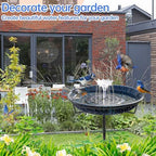 Yiabivo Solar Powered Bird Bath with Fountains for Hummingbirds,Stable Stylish Design with 5-Prong Base Stake Metal Bird Bath for Outside Yard Lawn Patio Garden(Blue) - Image 5
