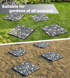 jxgzyy 4 Pcs Interlocking Stepping Stones Outdoor for Garden, 11.8" Square Pavers for Landscaping, Outside Pebble River Stone Mat for Yard Lawn Patio Pathway Walkway - Image 7
