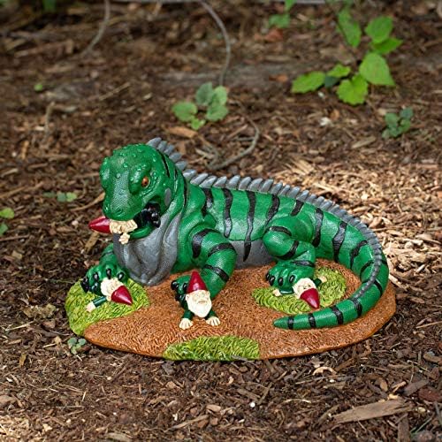 Iguana Attack Garden Gnome Statue – Funny Lawn Ornament – Durable All-Weather Resin Yard Decor – Unique Gift for Garden Lovers & Quirky Outdoor Decoration - Image 2