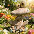 Funny Frog Garden Statue Outdoor Dec Cute Resin Animal Figurine Weatherproof for Yard Lawn Patio Garden Bed Pathway - Whimsical Indoor Outdoor Ornament Gift for Nature Lovers - Image 6