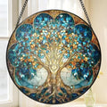 Celtic Tree of Life Suncatcher,Wildlife Tree of Life Stained Glass Window Hanging,8 Inch Indoor Outdoor Garden Sun Catchers,Suncatchers for Windows Hanging,Christmas Memorial Gift for Mom Grandma Wife by Tufeu