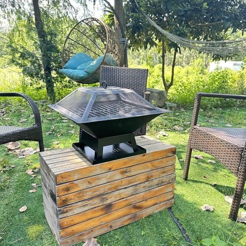 Square Fire Pit, 19×19×15 Inch Stainless Steel Smokeless firepit Outdoor | Wood/Charcoal/Pellet Fuel, Medium Sized Outdoor Wood Burning fire pits, for 2-4 People - Image 5