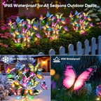 Solar Lights Outdoor Yard Decor: 6 Pack Colorful LEDs Butterfly Lights - Image 7