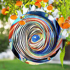 FONMY Mandala Wind Spinner w/Crystal Ball-Blue Plenet 3D Stainless Steel Hanging Spinners Worth Gift Christmas Decoration Indoor/Outdoor Garden Décor Kinetic Yard Art 12 Inches Wind Sculpture - Image 4