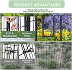 Decorative Garden Fence 12 Pack for Dogs 32in (H) x 28ft (L) with Lock,Metal Wire Fencing Border Animal Barrier,Flower Bed Border for Landscape Patio Yard Outdoor - Image 6