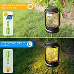 Mlambert 4 Pack Solar Hanging Mason Jar Lights with Stakes Bundle with 3 Pack 33FT Fairy String Lights Battery Operated with Remote and Timer - Image 4
