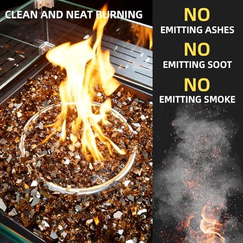 GasSaf 1/4 Inch Amber Fire Glass Reflective Tempered Fireglass, 20 Pound - Image 3