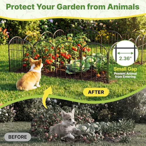 KIMAZO 25 Pack Decorative Garden Fence Panels – Metal Arched Fencing Dog Fence No-Dig Animal Barrier Fence Rustproof Garden Edging for Yard, Patio, Dog Run, Outdoor Decor Landscape & Flower Bed - Image 6