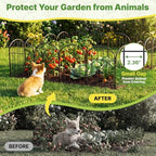 KIMAZO 25 Pack Decorative Garden Fence Panels – Metal Arched Fencing Dog Fence No-Dig Animal Barrier Fence Rustproof Garden Edging for Yard, Patio, Dog Run, Outdoor Decor Landscape & Flower Bed - Image 6